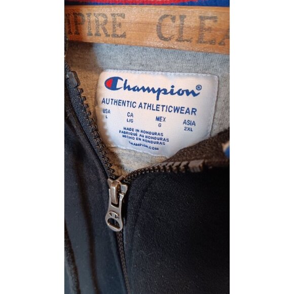 Champion Men's Full Zip Hoodie, Brushed Fleece Interior, Two Pocket Large - Picture 3 of 13